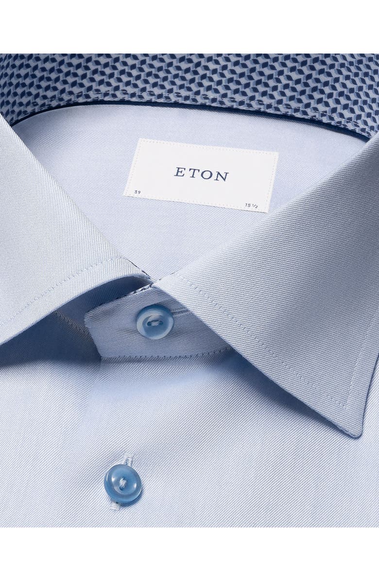 Eton Contemporary Fit Geo Detail Dress Shirt, Alternate, color, Blue