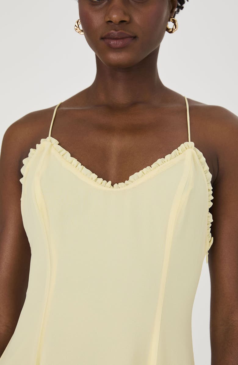 French Connection Raya Chiffon Midi Dress, Alternate, color, Cornsilk Yellow