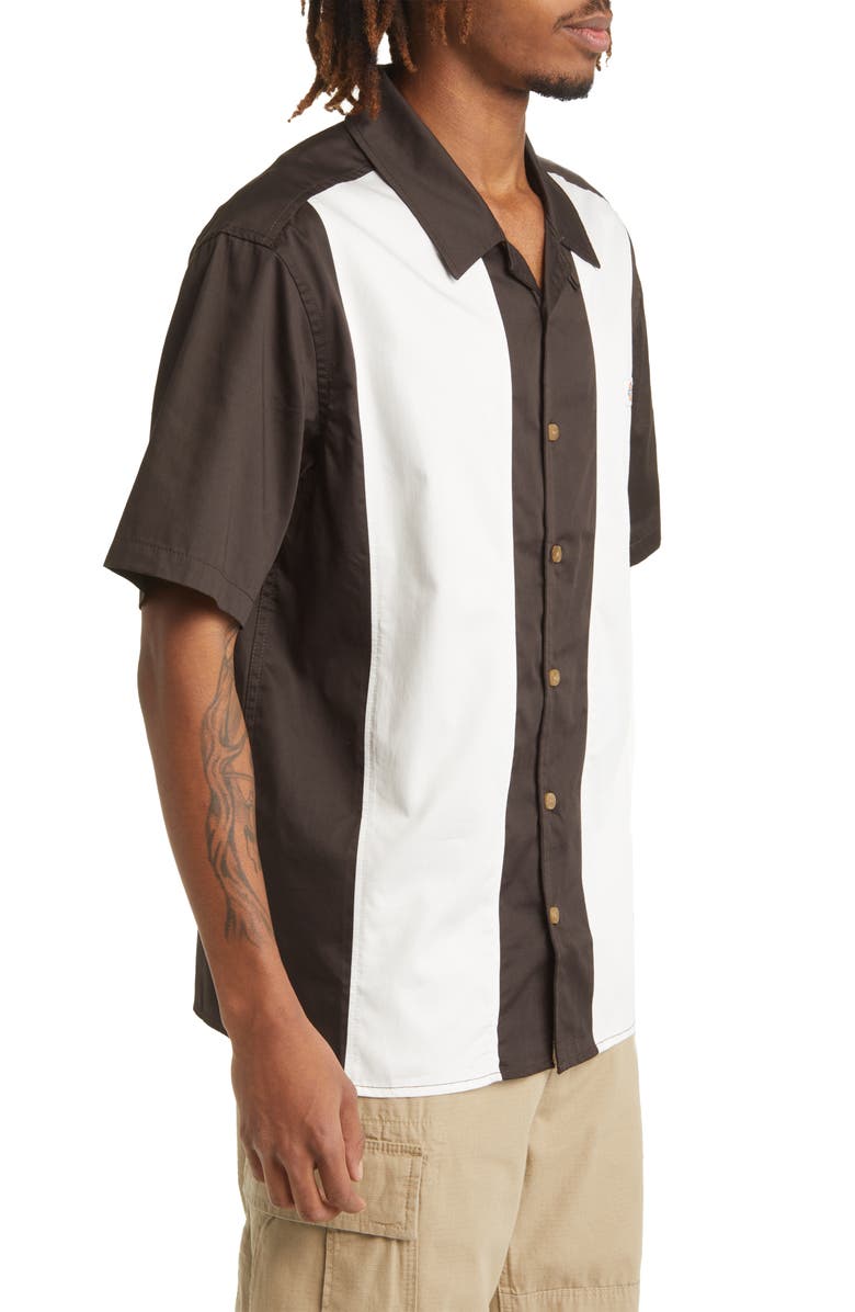 Dickies Westover Stripe Short Sleeve Button-Up Camp Shirt, Alternate, color,