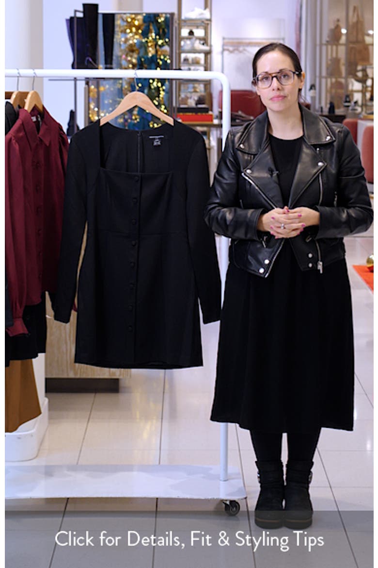 Whisper Square Neck Long Sleeve Sheath Minidress video