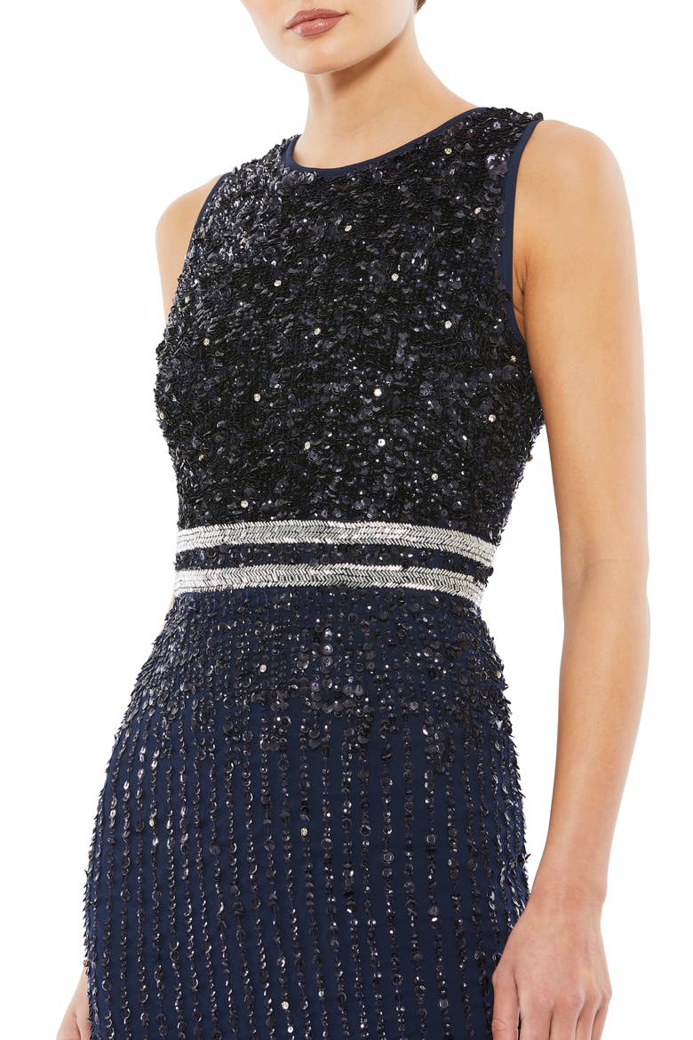 Vertical Sequin Sheath Cocktail Dress, Alternate, color, NAVY