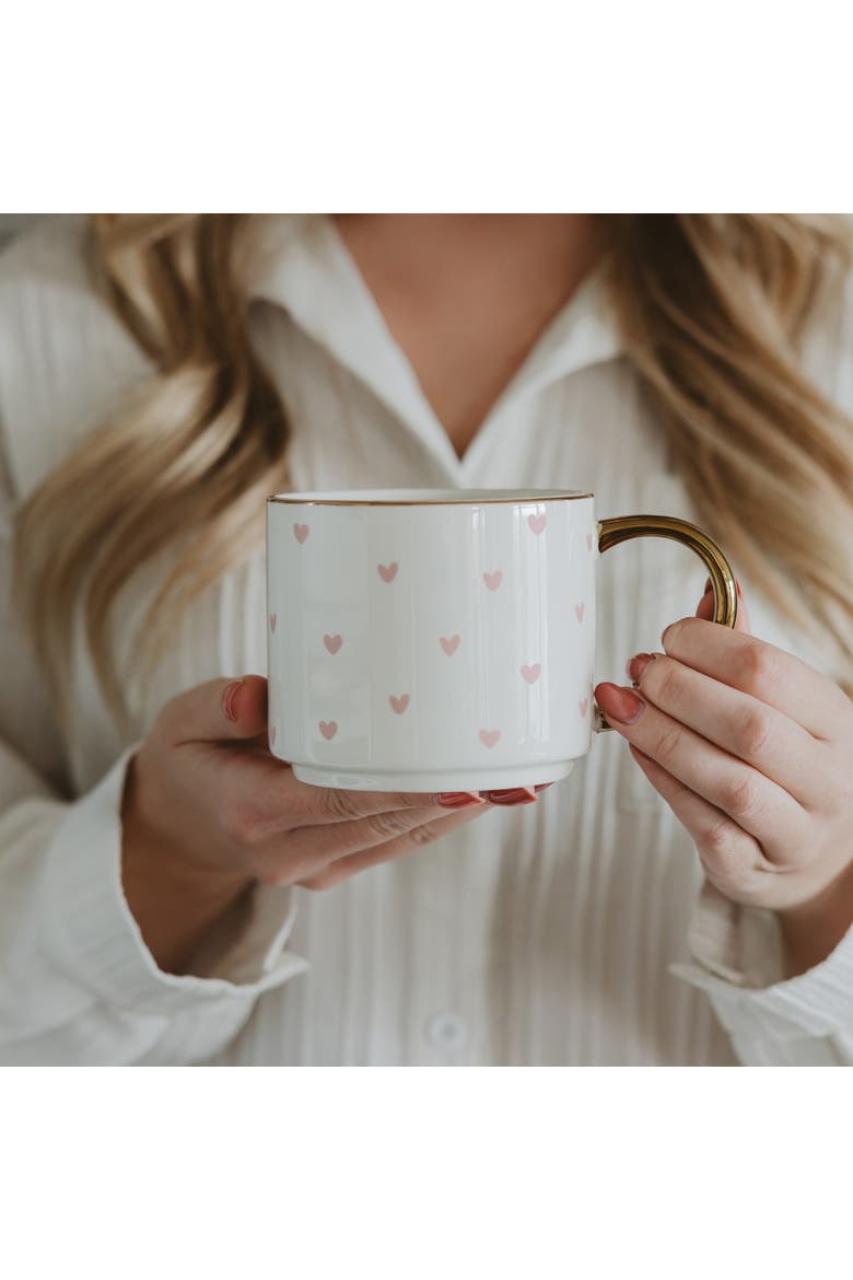 All Over Hearts 14oz Coffee Mug, Alternate, color, Pink Hearts