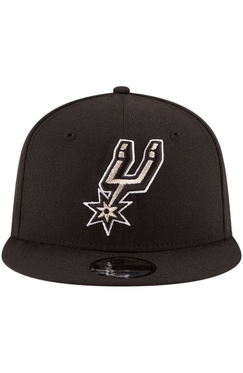 New Era Men's New Era Black San Antonio Spurs Official Team Color 9FIFTY Snapback Hat, Alternate, color, 