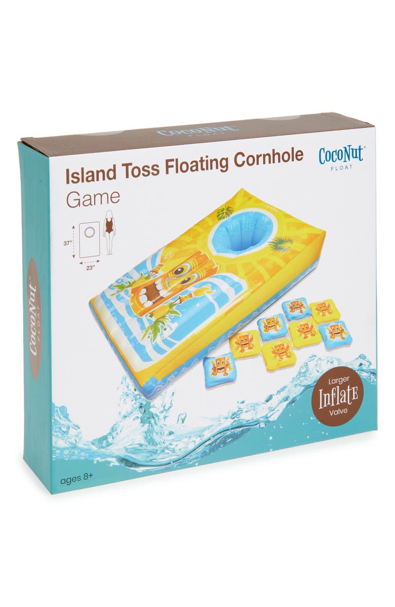 Coconut Outdoor Island Toss Floating Cornhole Game, Main, color, Yellow