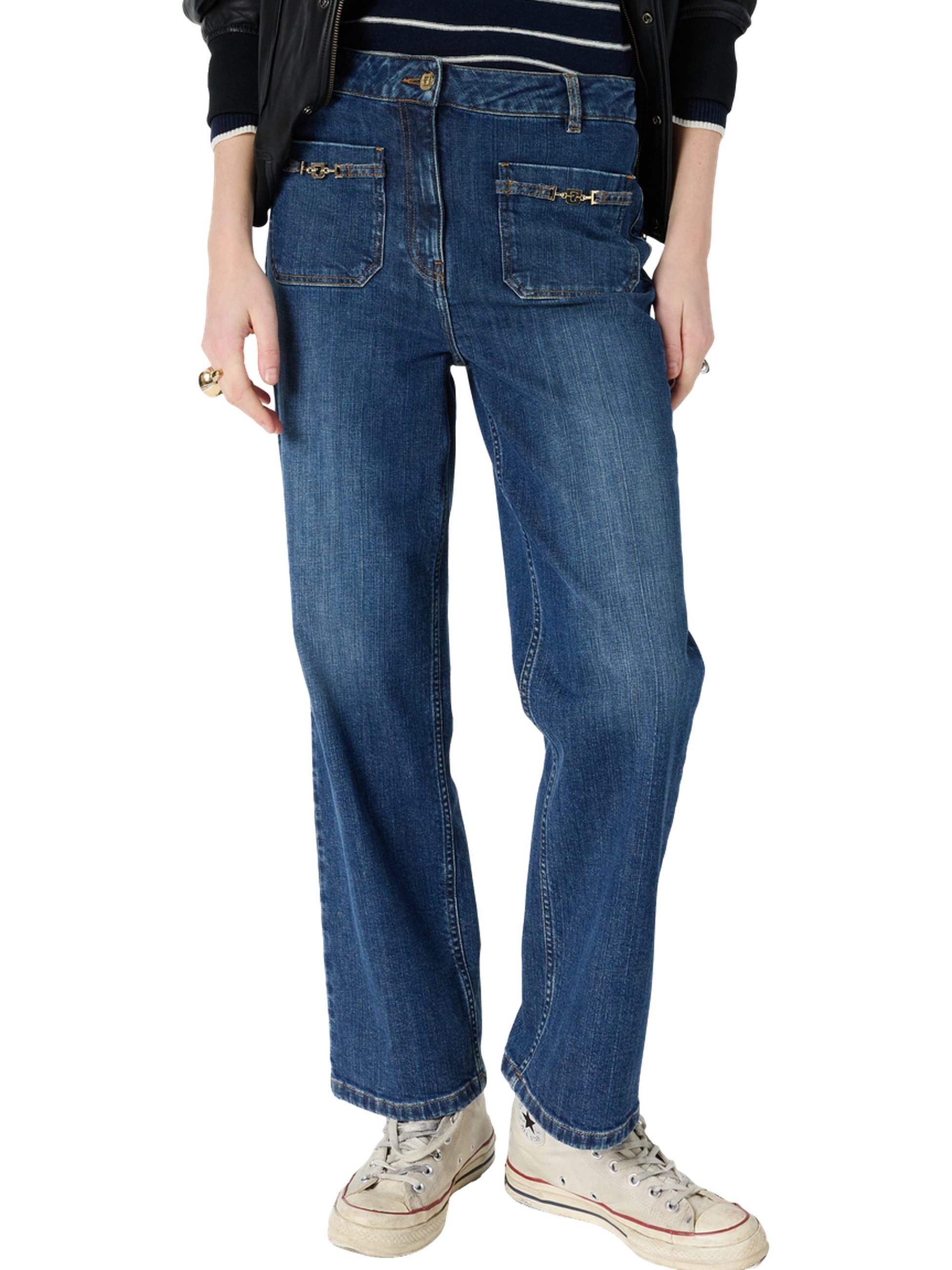 Arlina Monogram Pocket Detail Jeans