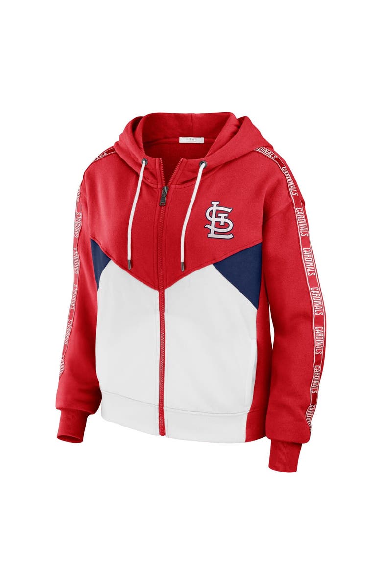 WEAR by Erin Andrews Women's WEAR by Erin Andrews Red/White St. Louis Cardinals Color Block Full-Zip Hoodie, Alternate, color, Red