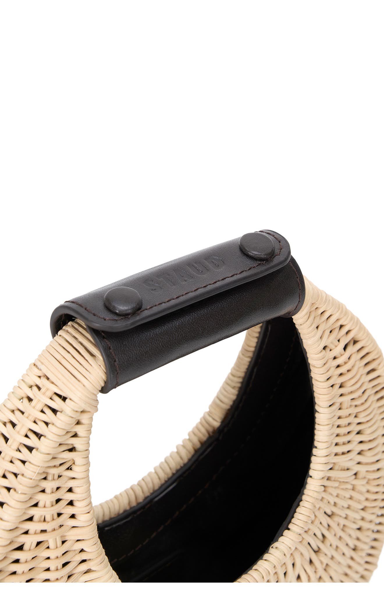 STAUD Good Night Moon Wicker Top Handle Bag, Alternate, color, Natural