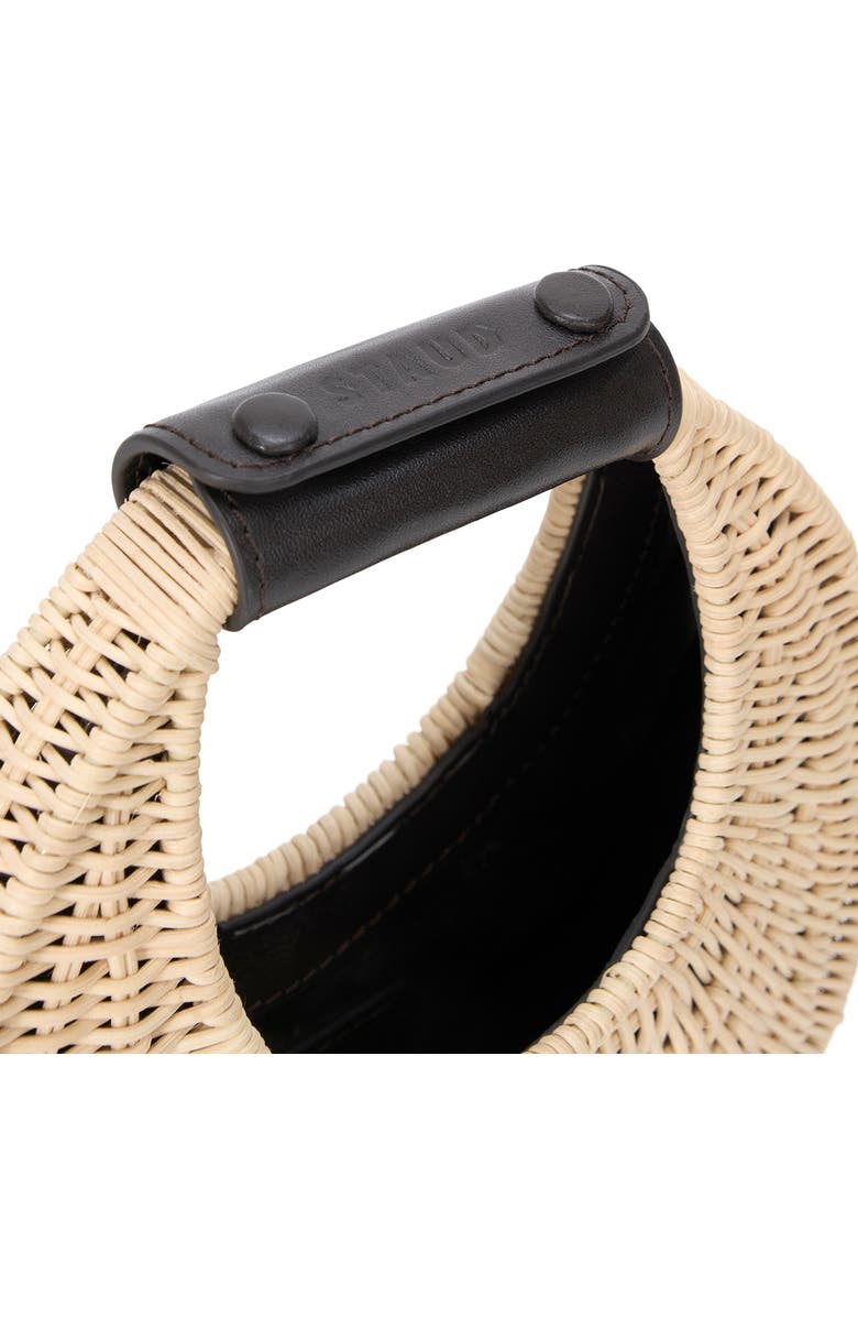 STAUD Good Night Moon Wicker Top Handle Bag, Alternate, color, Natural
