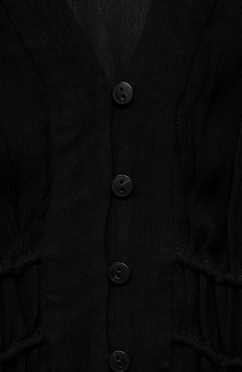 MANGO Long Sleeve Chiffon Maxi Dress, Alternate, color, Black