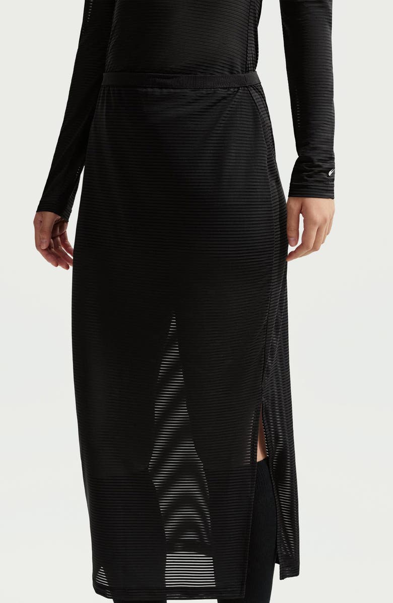 Nike Stripe Sheer Midi Skirt, Alternate, color, Black/ Sail