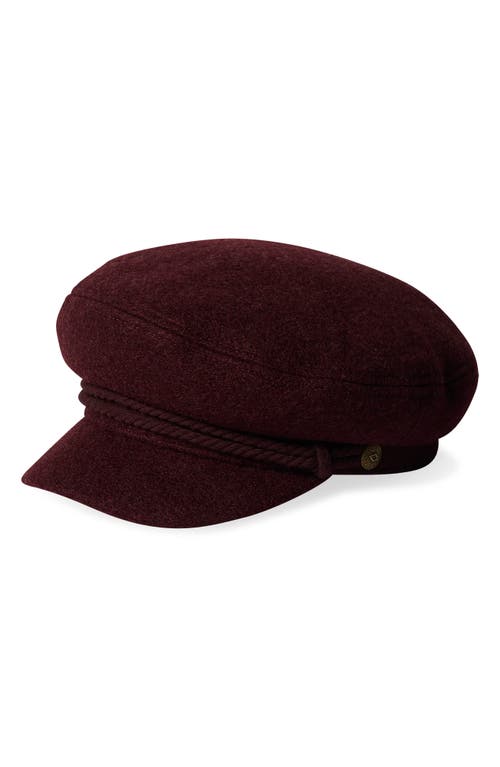 Brixton Fiddler Wool Blend Fisherman Cap in Red Mahogany 