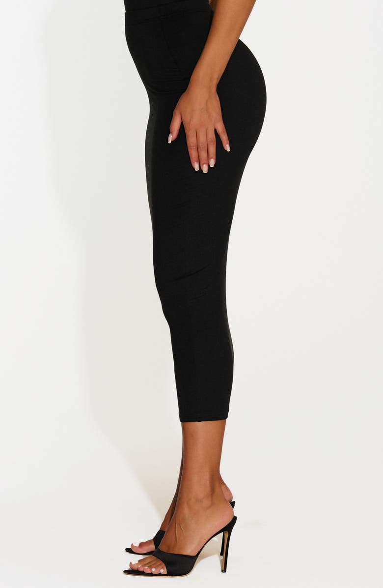 Naked Wardrobe Bare Midi Skirt, Alternate, color, Black