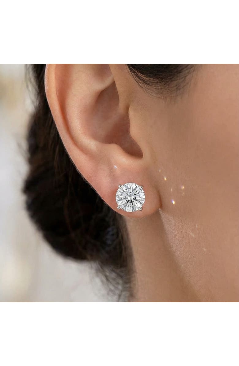 Bliss Diamond 4 Ct T.W. Round Diamond Screw Back Studs 14k Gold Lab Grown, Alternate, color, 14K White Gold