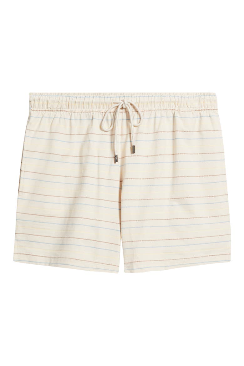 Washed Stripe Cotton Lounge Shorts, Alternate, color, SAND STRIPE
