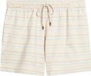 Daniel Buchler Washed Stripe Cotton Lounge Shorts