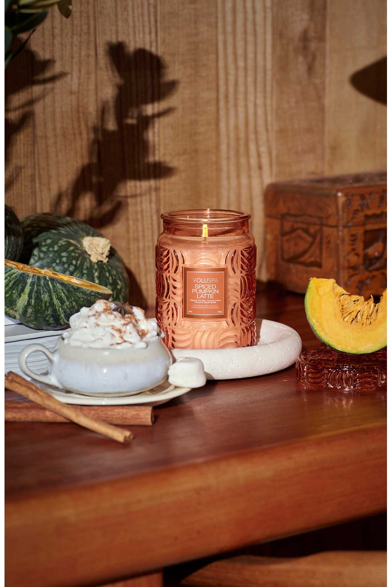 Large Spiced Pumpkin Latte Classic Candle, Alternate, color, ORANGE
