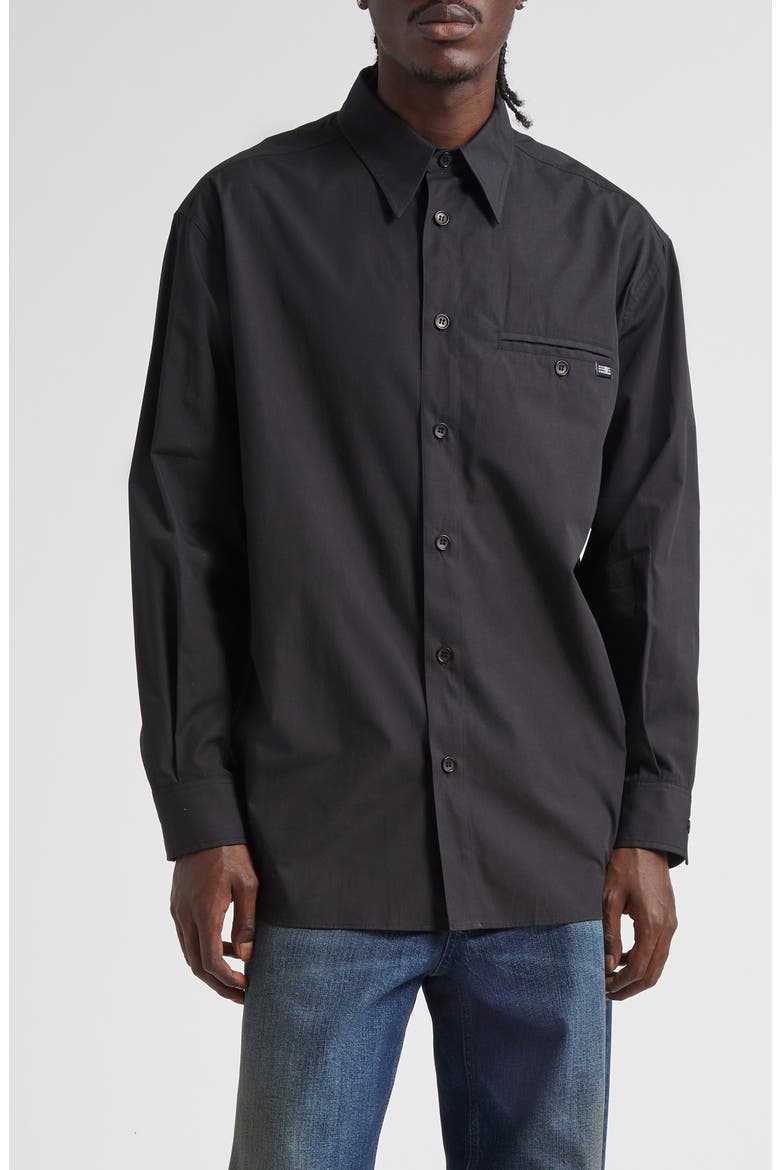 Long Sleeve Button-Up Shirt, Main, color, ANTHRACITE