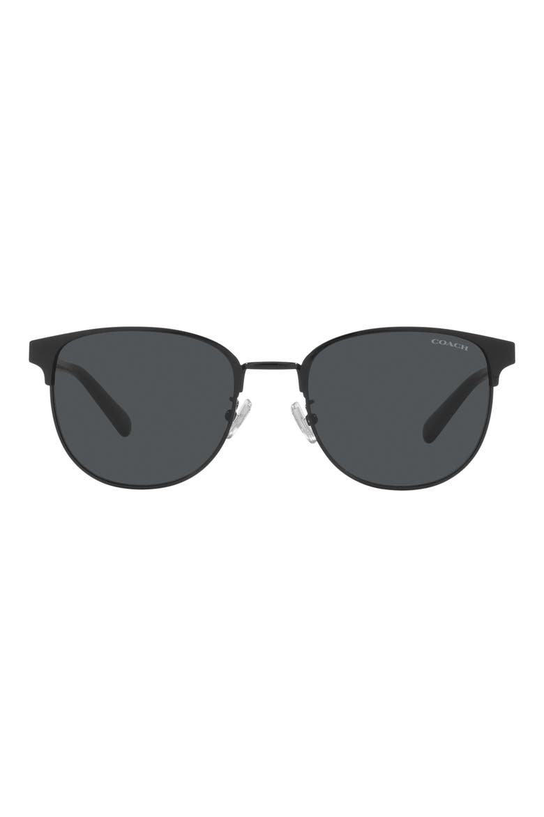 54mm Round Sunglasses, Main, color, SHINY BLACK