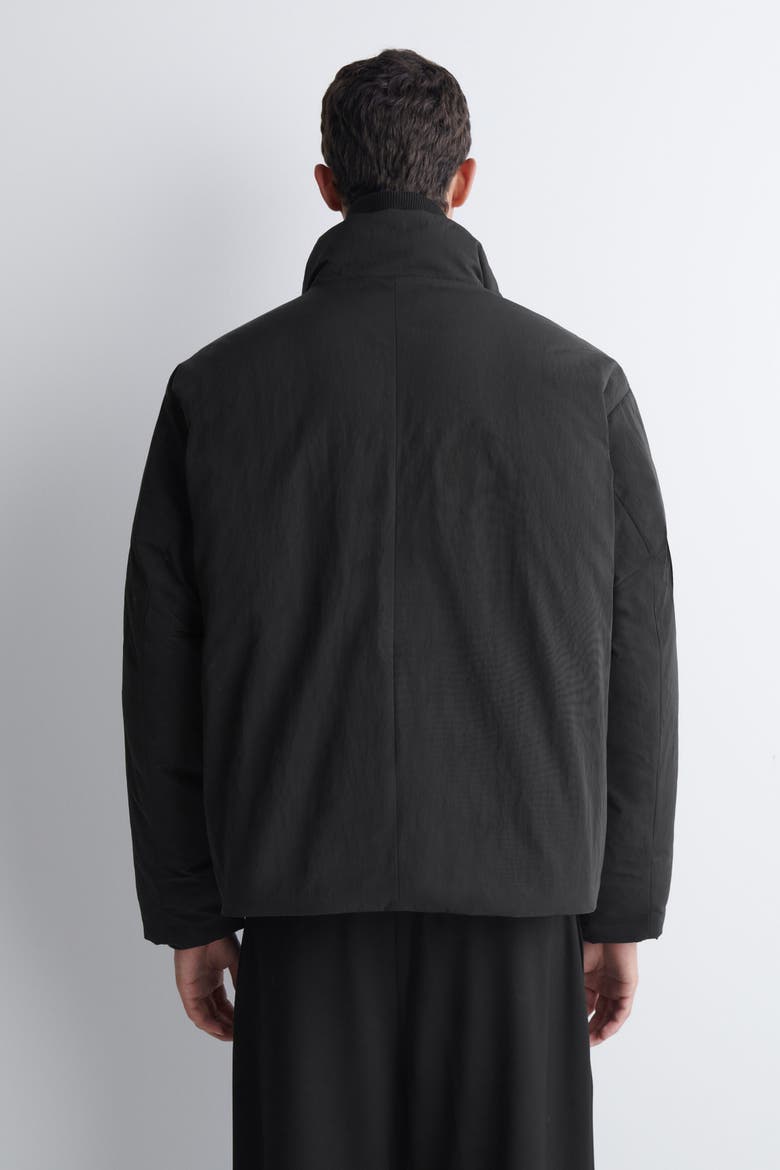 Padded Mock-Neck Down Jacket, Alternate, color, BLACK
