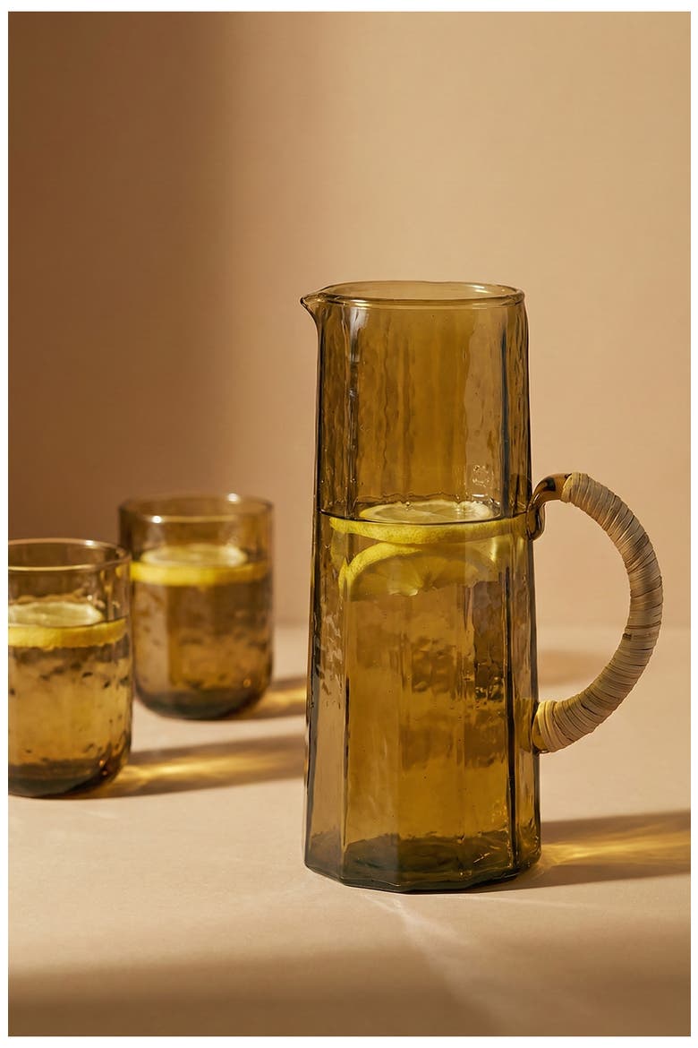 Glass Pitcher, Alternate, color, BROWN