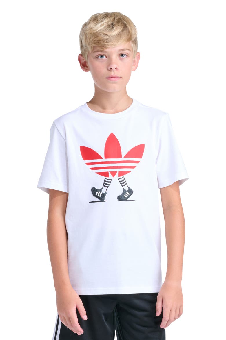 Kids' Walking Trefoil Graphic T-Shirt, Main, color, WHITE