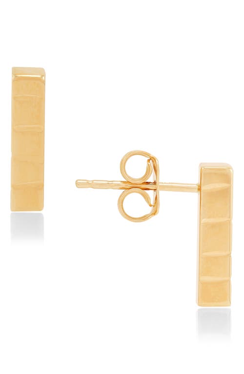 Frankie & Zoe Textured Bar Stud Earrings