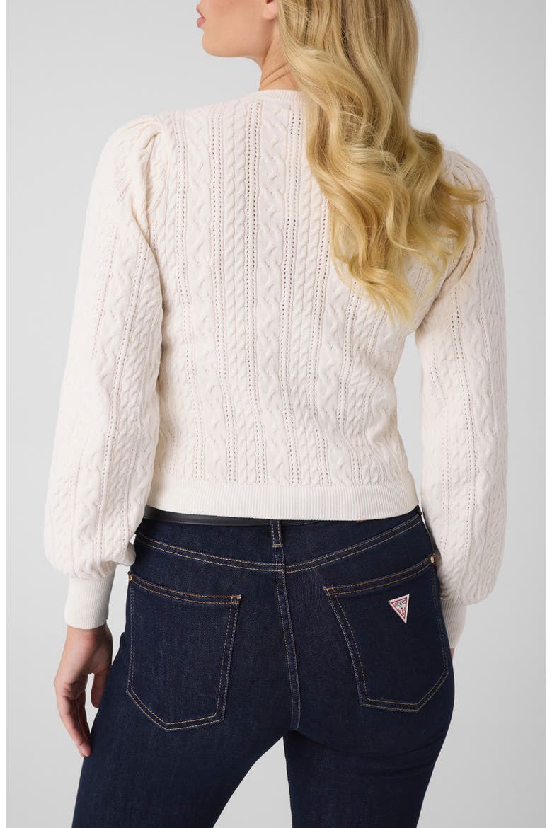 Joanna Cable Knit Sweater, Alternate, color, OPEN WHITE