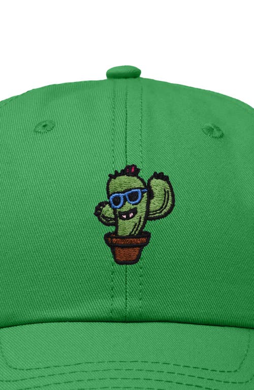 Dalix Cactus Embroidered Casual Cap In Kelly Green