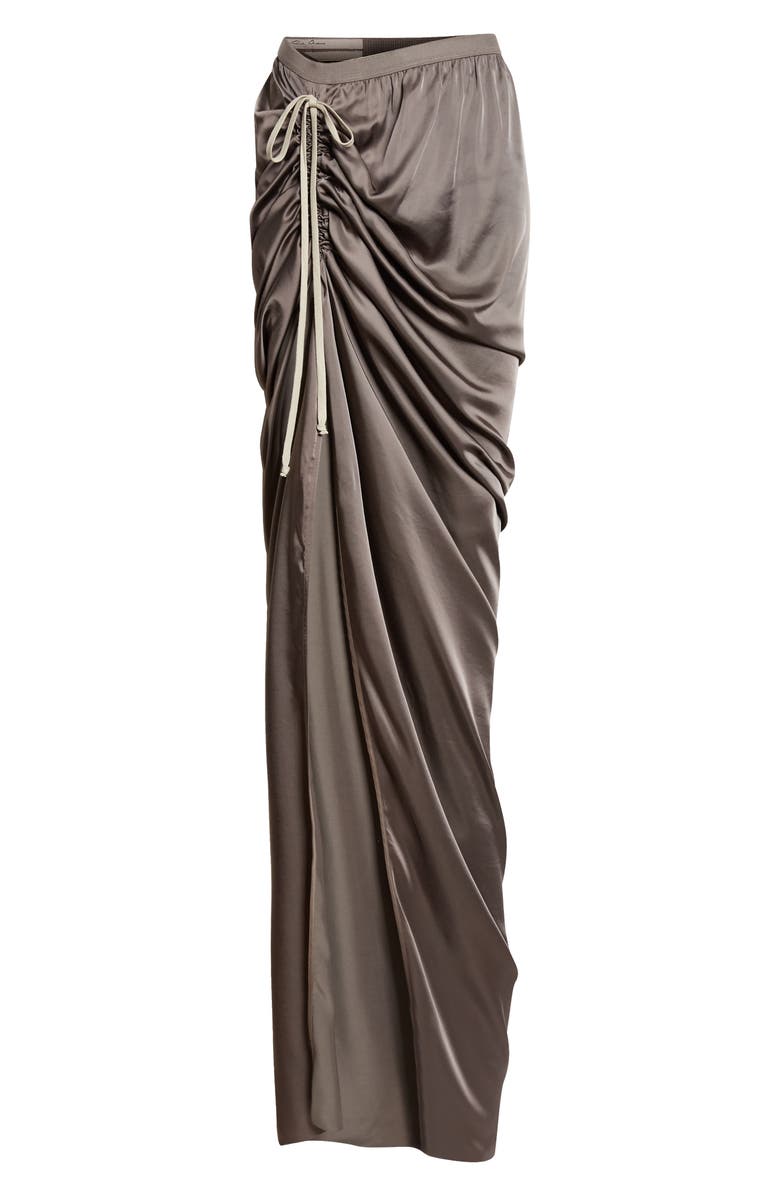 Rick Owens Edfu Ruched Satin Skirt, Main, color, Dust