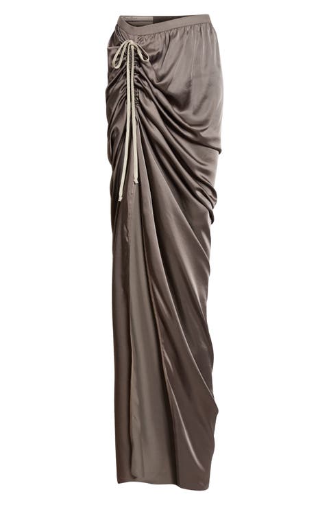 Edfu Ruched Satin Skirt