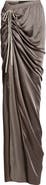 Rick Owens Edfu Ruched Satin Skirt