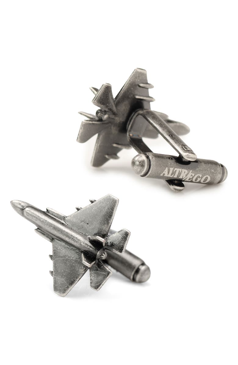 Cufflinks, Inc. 3D Military Jet Cuff Links, Main, color, Silver