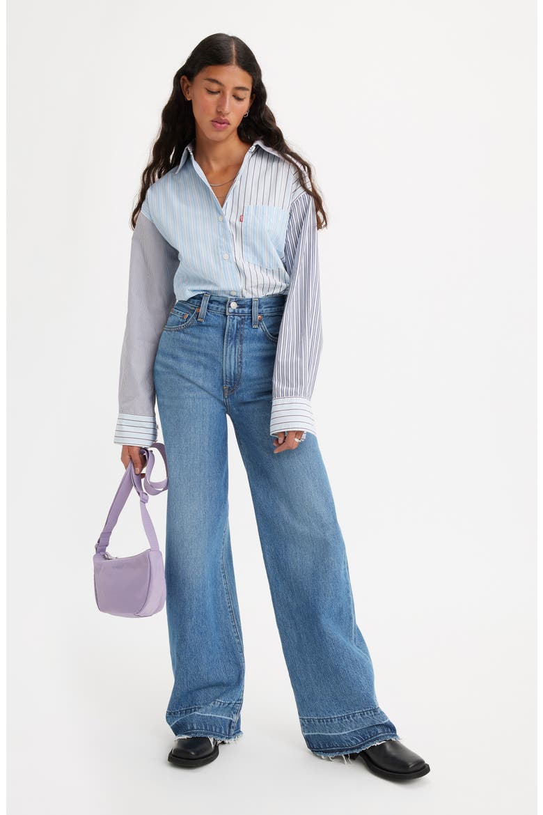 Ribcage Release Hem High Waist Wide Leg Jeans, Alternate, color, SHES A CUTIE