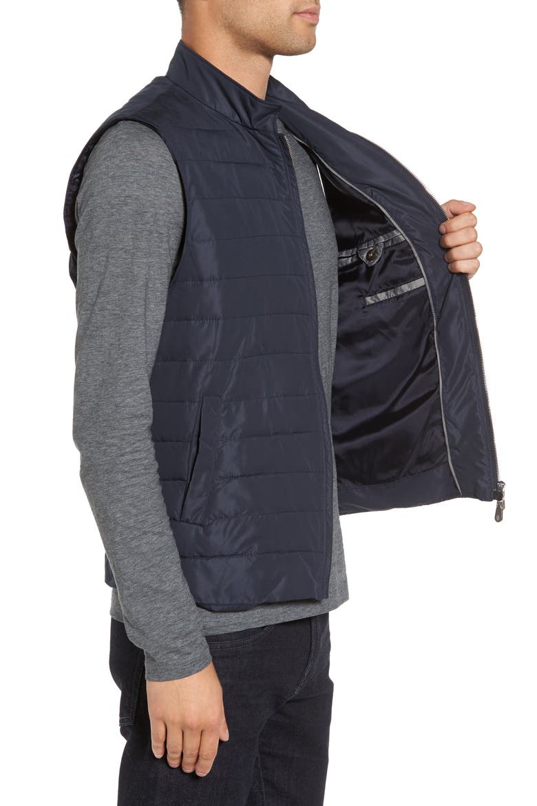 Slim Fit Full Zip Vest, Alternate, color, NAVY