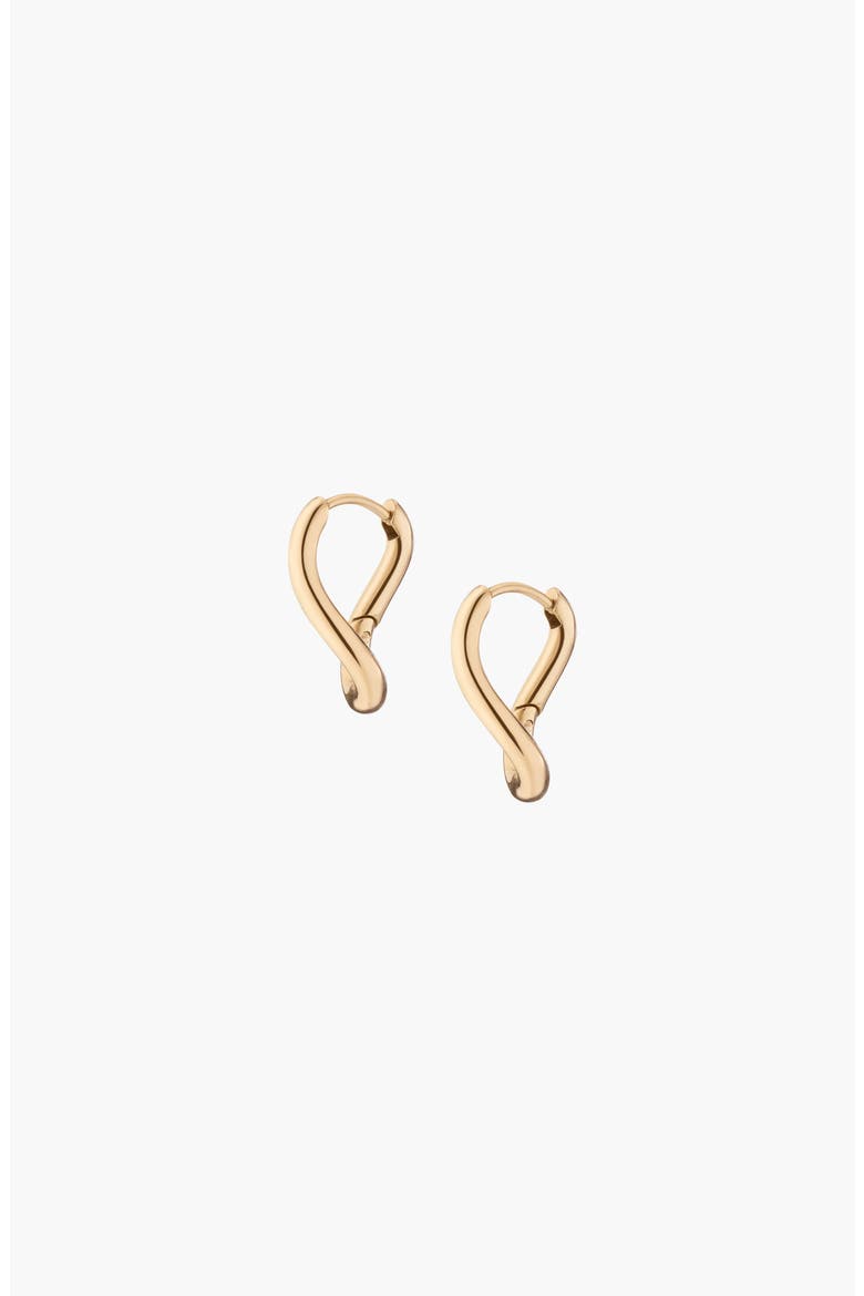 Unbreakable Curve Hoop Earrings, Alternate, color, Gold Plated Stainless Steel