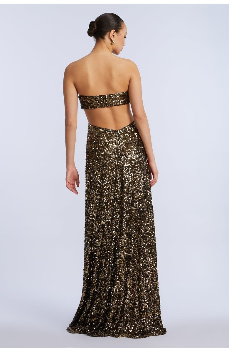BCBGMAXAZRIA Sequin Strapless Gown, Alternate, color, Gold