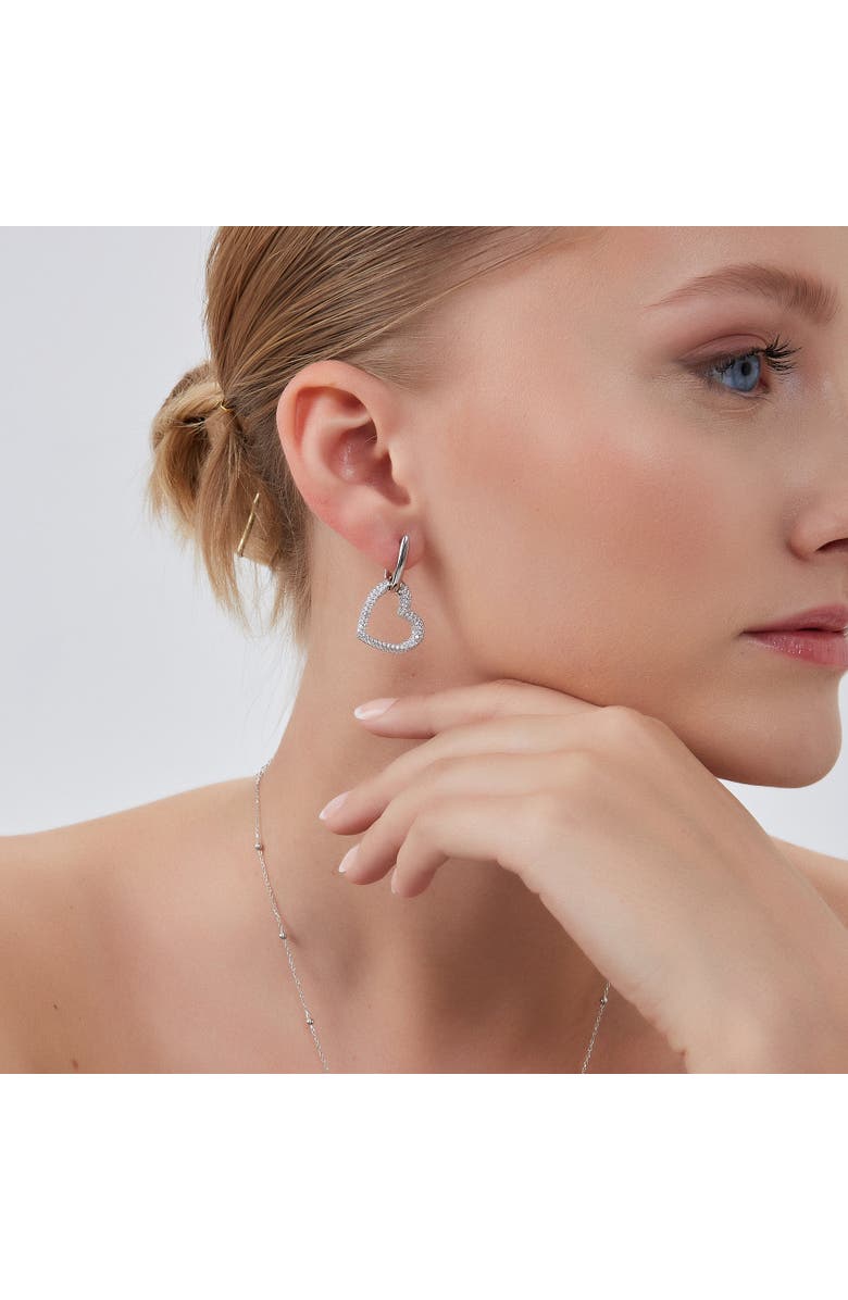 Spero London Chunky Heart Sterling Silver Drop Earrings, Alternate, color, Silver