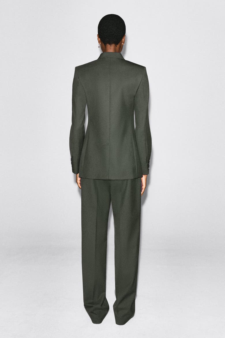 Wool-Blend Double-Breasted Blazer, Alternate, color, KHAKI
