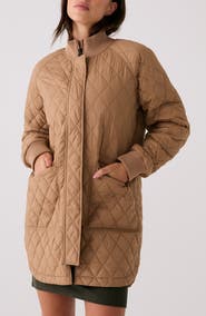 Lole Quilted Water Repellent Nylon Bomber Jacket