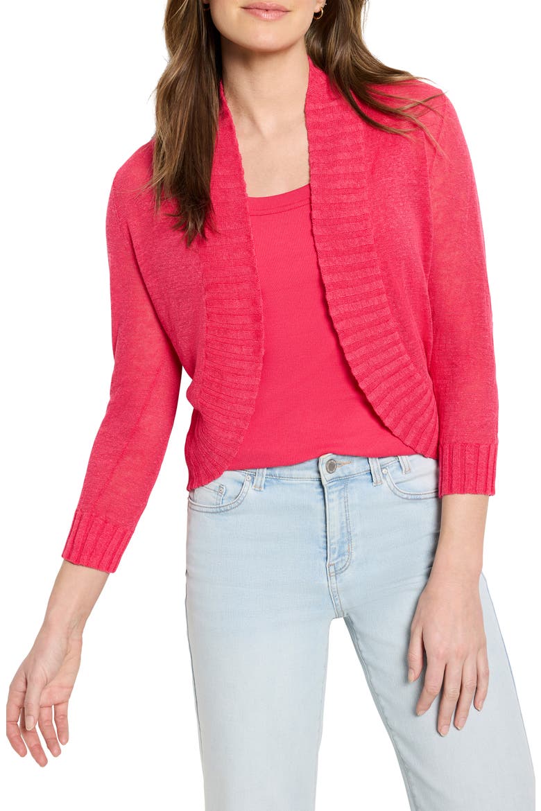 Linen Blend Bolero Cardigan, Main, color, DAIQUIRI