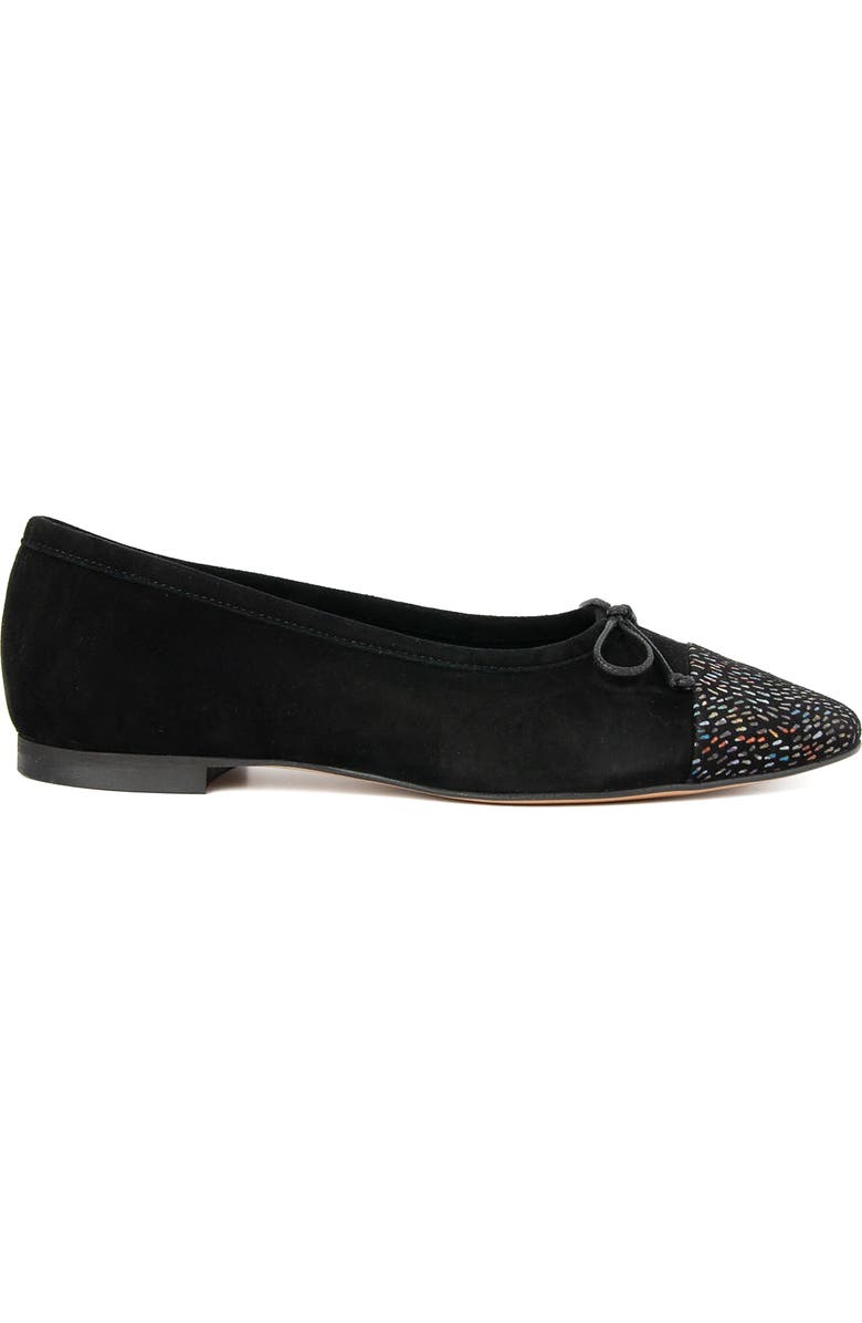 Menina Step Amelie Leather Ballet Flat, Main, color, Black Speckle