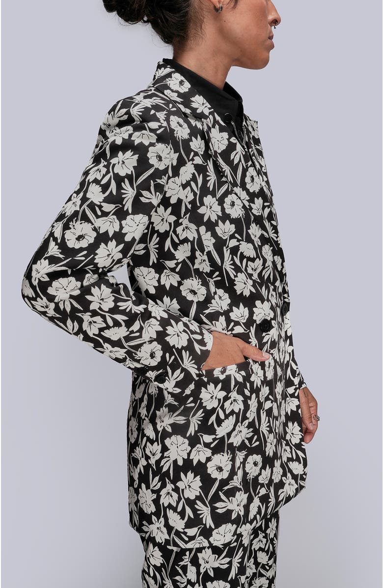 WILDFANG The Empower Double Breasted Blazer, Alternate, color, Monochrome Floral Black