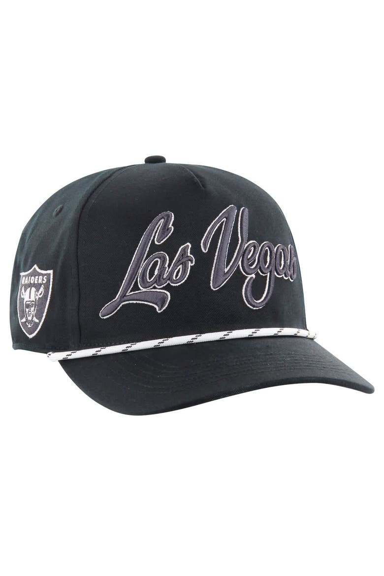 Men's '47 Black Las Vegas Raiders Overhand Speckle Hitch Adjustable Hat, Main, color, Black