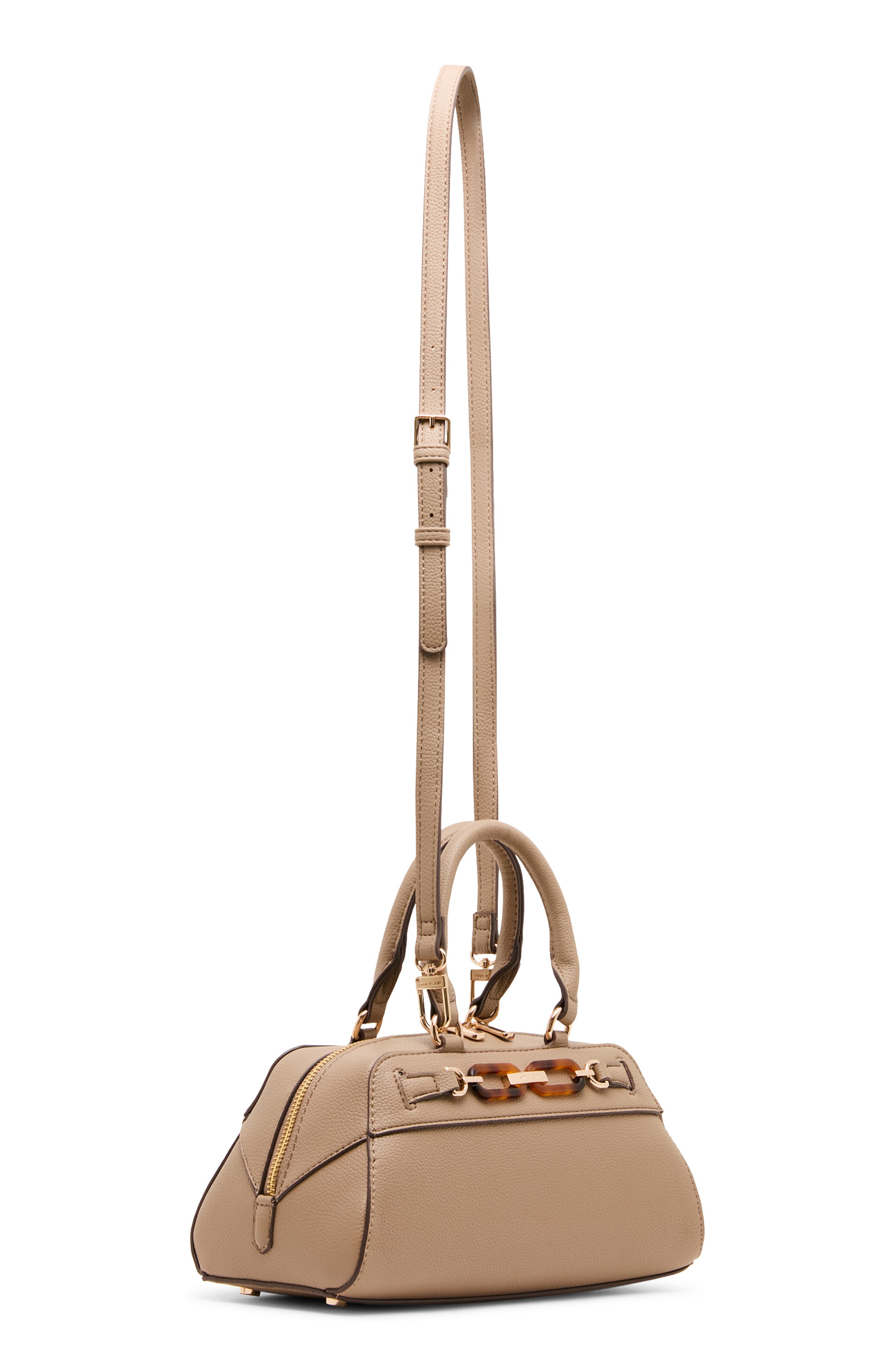 Faux Leather Satchel, Alternate, color, TRUFFLE