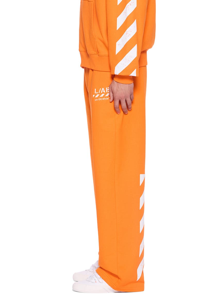 Diagonal Stripe Logo Cotton French Terry Sweatpants, Alternate, color, ORANGE TIGER