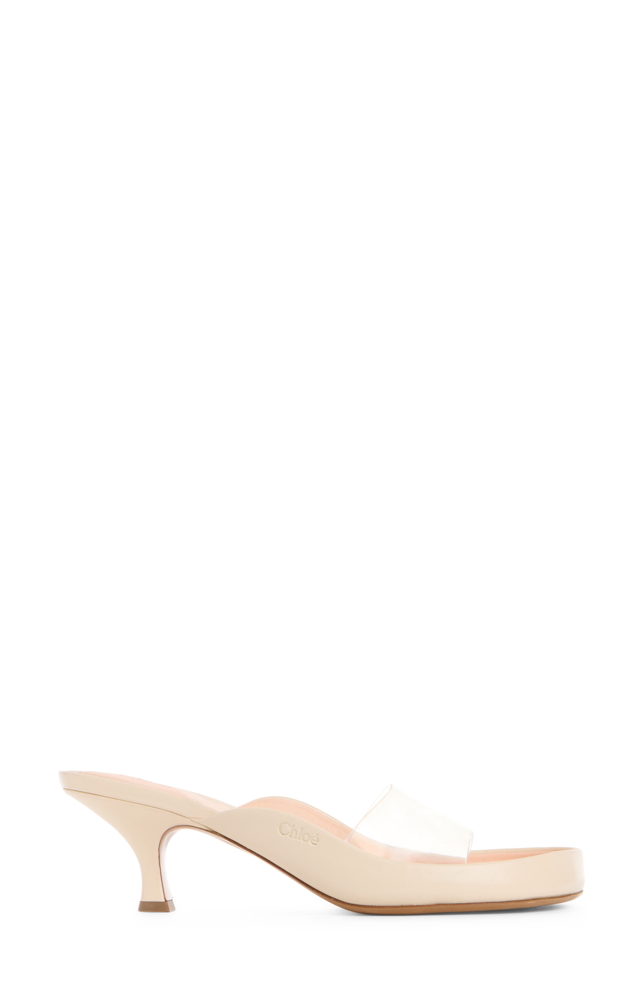 Chloé Junie Kitten Heel Mule, Alternate, color, Soft Ivory
