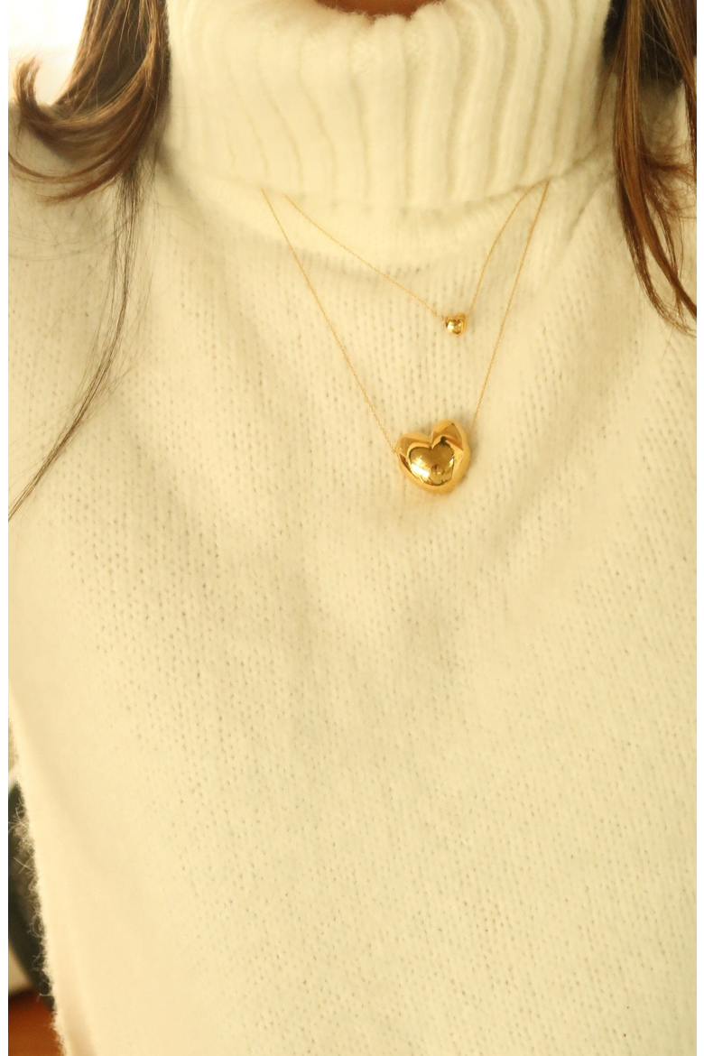 Heart Necklace, Alternate, color, Gold