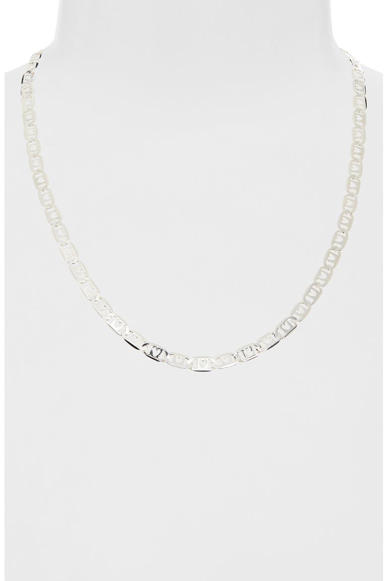 Bobbi Heart Link Chain Necklace, Alternate, color, HIGH POLISH SILVER
