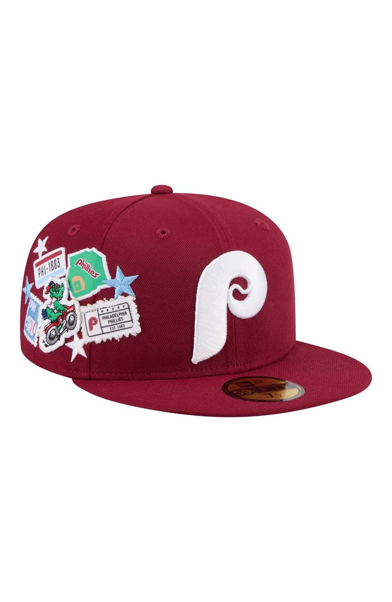 New Era Men's New Era  Burgundy Philadelphia Phillies City Patch 59FIFTY Fitted Hat, Main, color, Burgundy