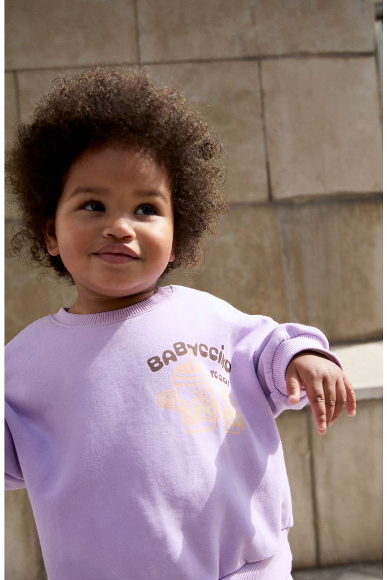 Kids' Babyccino To Go Sweatshirt & Sweatpants Set, Alternate, color, PURPLE